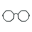Achteckbrille [Schwarz]