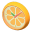 Orange-Wanduhr