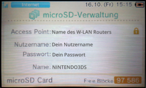 microSD-Verwaltung, Topscreen
