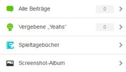Menü auf Miiverse-Nutzerseite