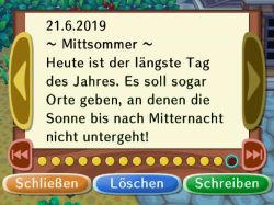 Mitteilung zum Mittsommer