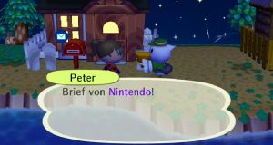 Peter überbringt einen Brief von Nintendo