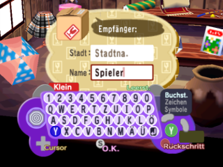 Stadtname und Spielername angeben