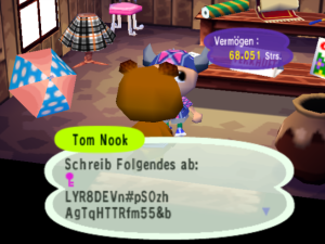 Mit diesem Code könnte "Spieler" aus "Stadtna." ein Kartonpapier abholen.