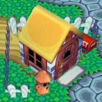Außenansicht: Haus mit gelbem Dach