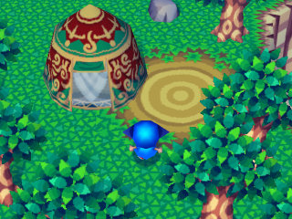 Außenansicht von Smeraldas Zelt