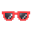 Pixelbrille [Rot]