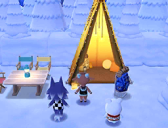 Zeltlager im Schnee