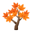 Orange-Ahornzweig