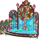 Buntglas-Springbrunnen