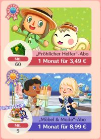 Pocket Camp Club Auswahlmenü