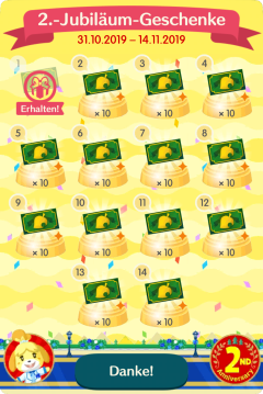 Stempelkarte: 2.-Jubiläum-Geschenke