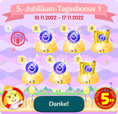 Stempelkarte: 5.-Jubiläum-Tagesbonus 1