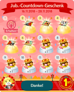 Stempelkarte: Jubiläum-Countdown-Geschenk