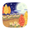 Vollmond-Herbstwiese