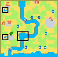 Die unterschiedlichen Teiche auf der Karte