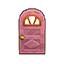 pink cabin door