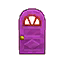purple cabin door