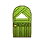 green bamboo door