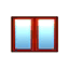 red double window