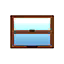 brown frame window