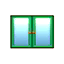 green double window