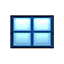 blue picture window