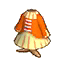 (Eng) orange lace-up dress