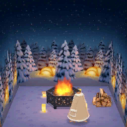 雪降る夜のぬくもりキャンプ
