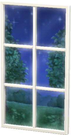 Weiß-Rechteckfenster (Nacht)
