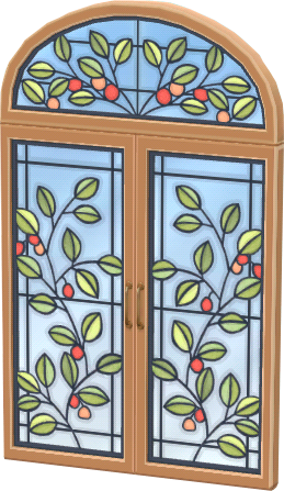 Braun-Glaspflanzenfenster (Nachmittag)