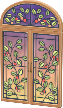 Braun-Glaspflanzenfenster (Abend)