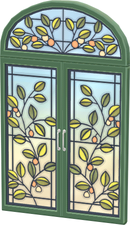 Grün-Glaspflanzenfenster (Morgen)