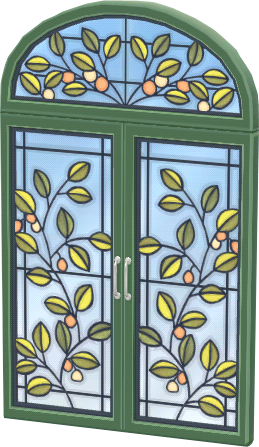 Grün-Glaspflanzenfenster (Nachmittag)
