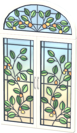 Weiß-Glaspflanzenfenster (Morgen)