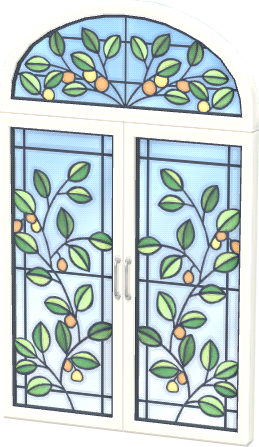 Weiß-Glaspflanzenfenster (Nachmittag)